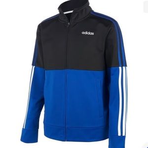 Adidas Boys Colorblocked Tricot Jacket (Blue/black) size 14/16